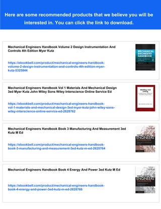 Mechanical Engineers Handbook Instrumentation Systems Controls And Mems ...