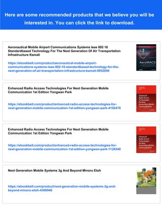 Next Generation Mobile Communications Ecosystem Technology Management ...