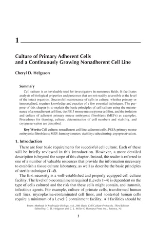 Basic Cell Culture Protocols 3rd Edition Cheryl D. Helgason (Auth.) | PDF