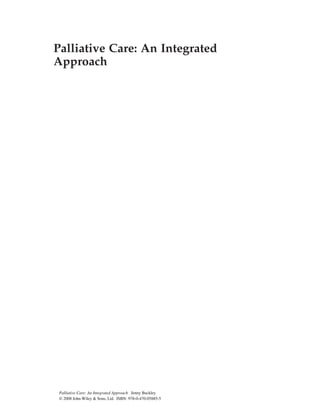 Palliative Care An Integrated Approach Jenny Buckleyauth | PDF