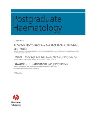 Postgraduate Haematology Fifth Edition A Victor Hoffbrand Daniel ...