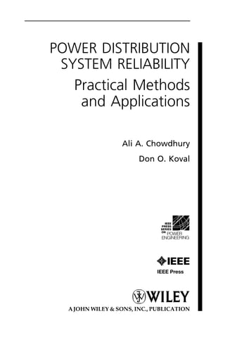 Power Distribution System Reliability Practical Methods And ...