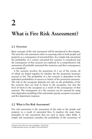 Principles Of Fire Risk Assessment In Buildings David Yungauth | PDF