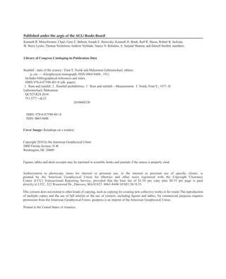 Nancy Ralf Rainfall State Of The Science Firat Y Testik Mekonnen Gebremichael | PDF
