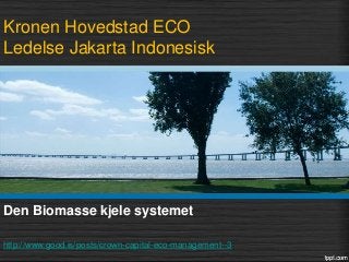 Kronen Hovedstad ECO
Ledelse Jakarta Indonesisk
Den Biomasse kjele systemet
http://www.good.is/posts/crown-capital-eco-management--3
 