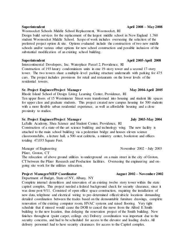 construction project manager cover letter