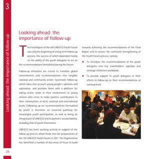 3 
Looking ahead: the importance of follow-up 
28 
Looking ahead: the 
importance of follow-up 
he Final Report of the 6th...