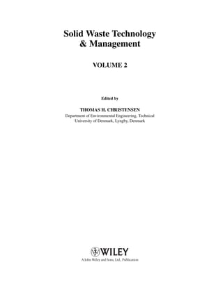 Solid Waste Technology And Management 2 Volume Set 1st Edition Thomas H ...
