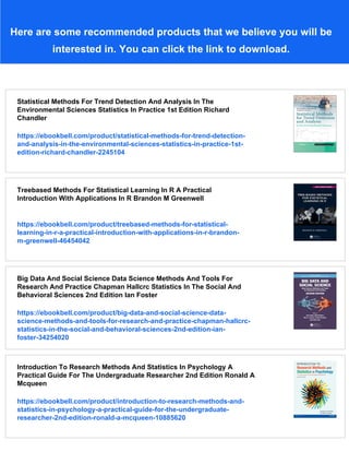 Statistical Methods In Practice For Scientists And Technologists ...