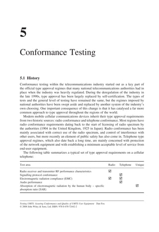Testing Umts Assuring Conformance And Quality Of Umts User Equipment ...