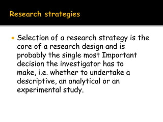 Selection of problem for investigation-further explorationInexperienced-seek opinion –seniorConstructing –essential starting pointReview literatureModern electronic researchAbstract collection held on CD-ROMS-enables –key wordsMedline and psyclit databaseRole of systemic review grown recently-cochrane collaboration-reviews from volunteer researchers internationally adds them to a bank,which is open for inspection by interesting parties.