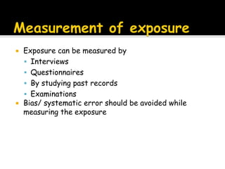 Classification of study types-ADA(1970)typeI: complete examinationtypeII: limited examinationType III: inspectionType IV:screeningprocedures:tongue depressord) Analysing the datae)Drawing the conclusionf) Publishing the reports