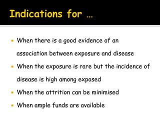                      Odds ratio (cross product ratio)It is a key parameter in the analysis of case control studiesA measure of the strength of  the association between risk factor and outcomeDerivation of odds ratio is based on 3 assumptionsDisease under investigation is a rare oneCases are representative of those with diseaseControls are representative of those without disease