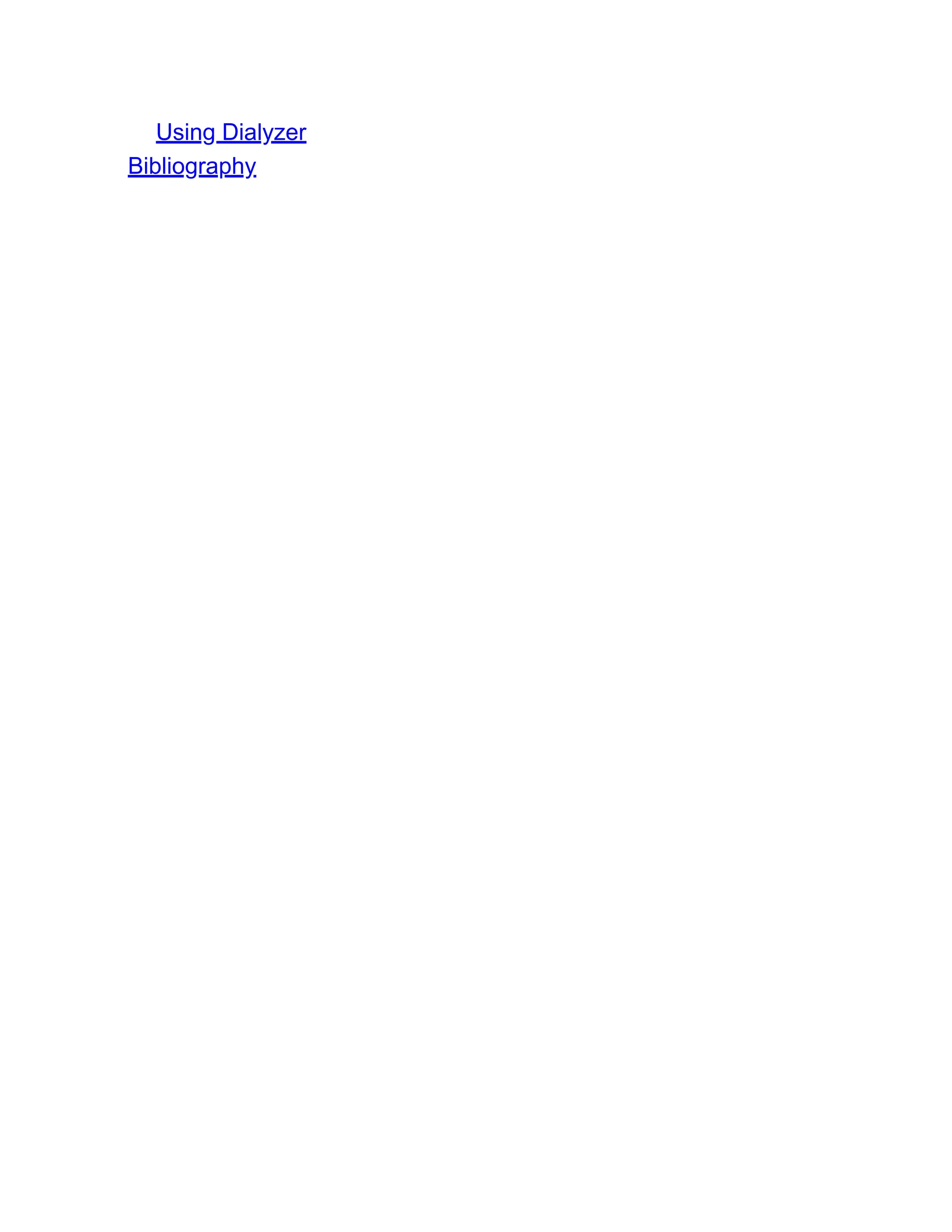 Using Dialyzer Bibliography 