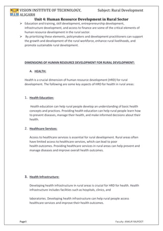 Rural development unit 4 civil engineering and every branch | PDF