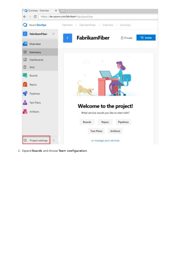 2. Expand Boards and choose Team configuration.
 