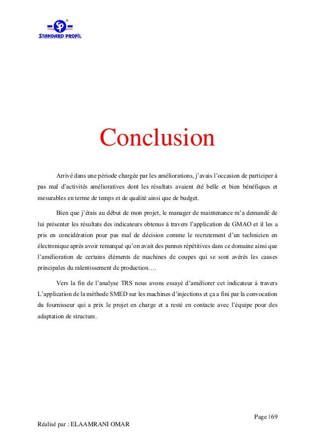Exemple De Conclusion Pour Un Rapport De Stage