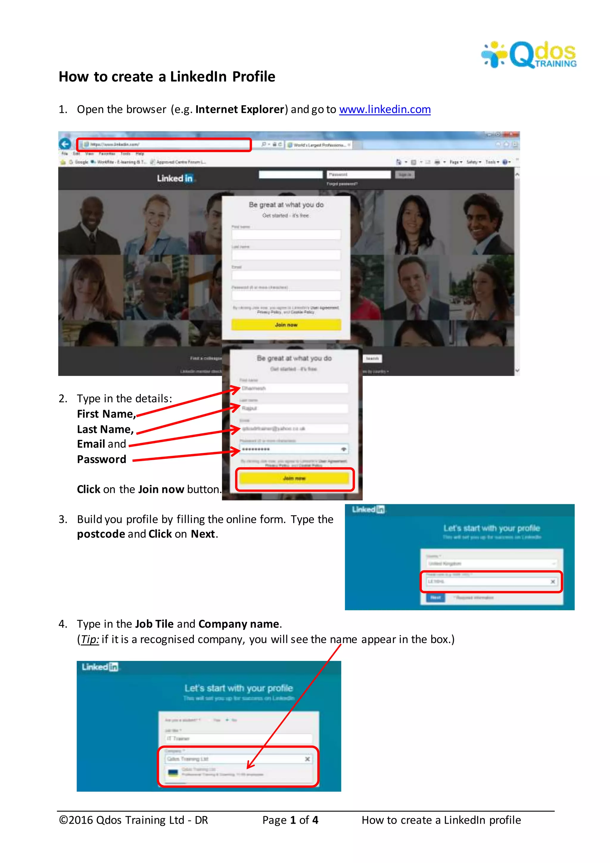 How To Create A Linkedin Profile Docx Social Networking Internet How To Create A Linkedin Profile Docx Social Networking Internet