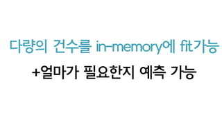 이 방법의 장점
다량의 건수를 in-memory에 fit가능
자료구조상 실시간 반영 추천이 가능
 