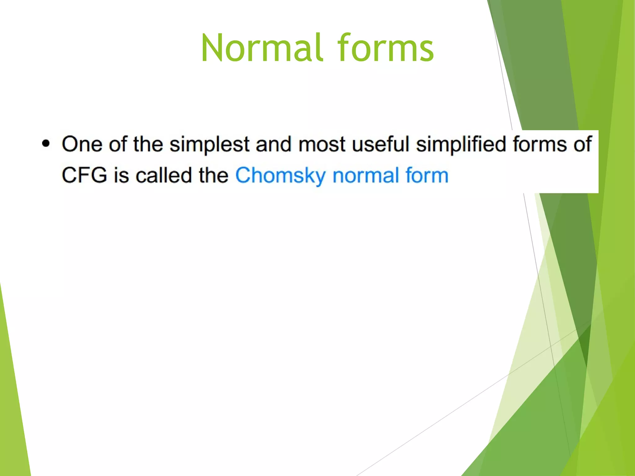 Normal forms
 