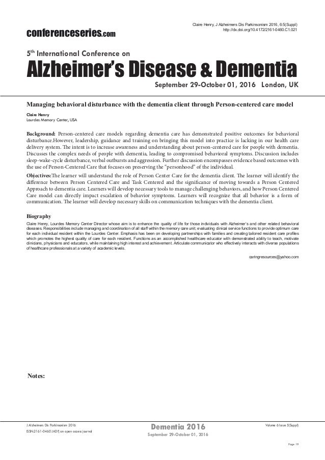 Managing behavioral disturbance with the dementia client through pers…