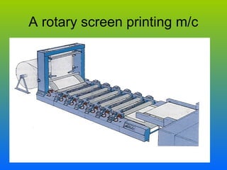 A rotary screen printing m/c
 