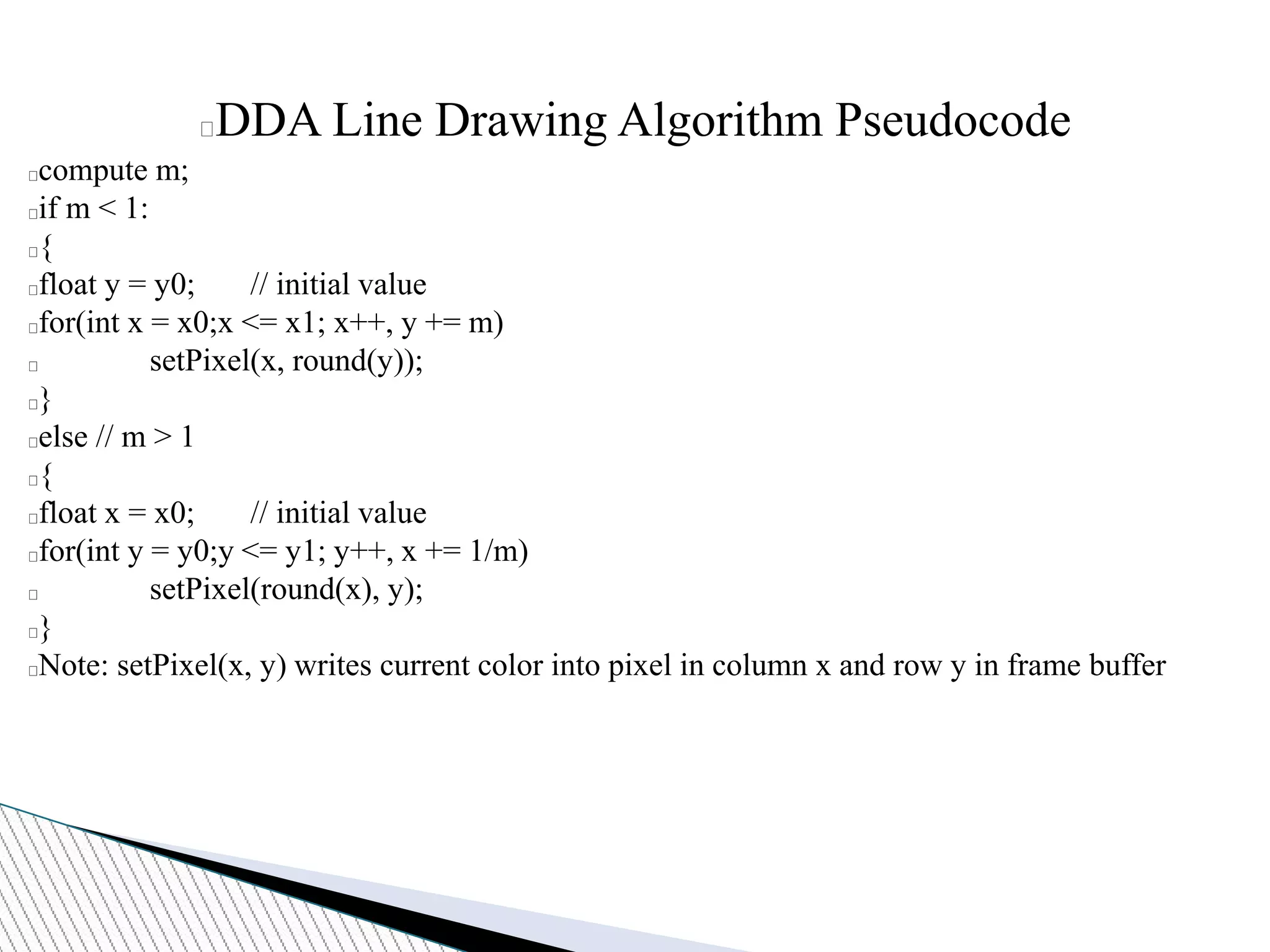 DDA algorithm | PPT