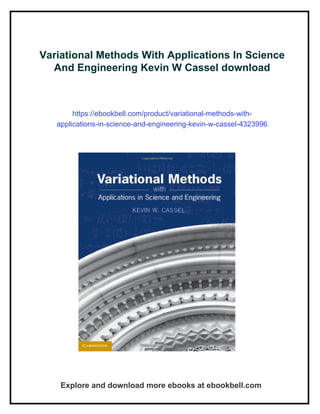 Variational Methods With Applications In Science And Engineering Kevin ...