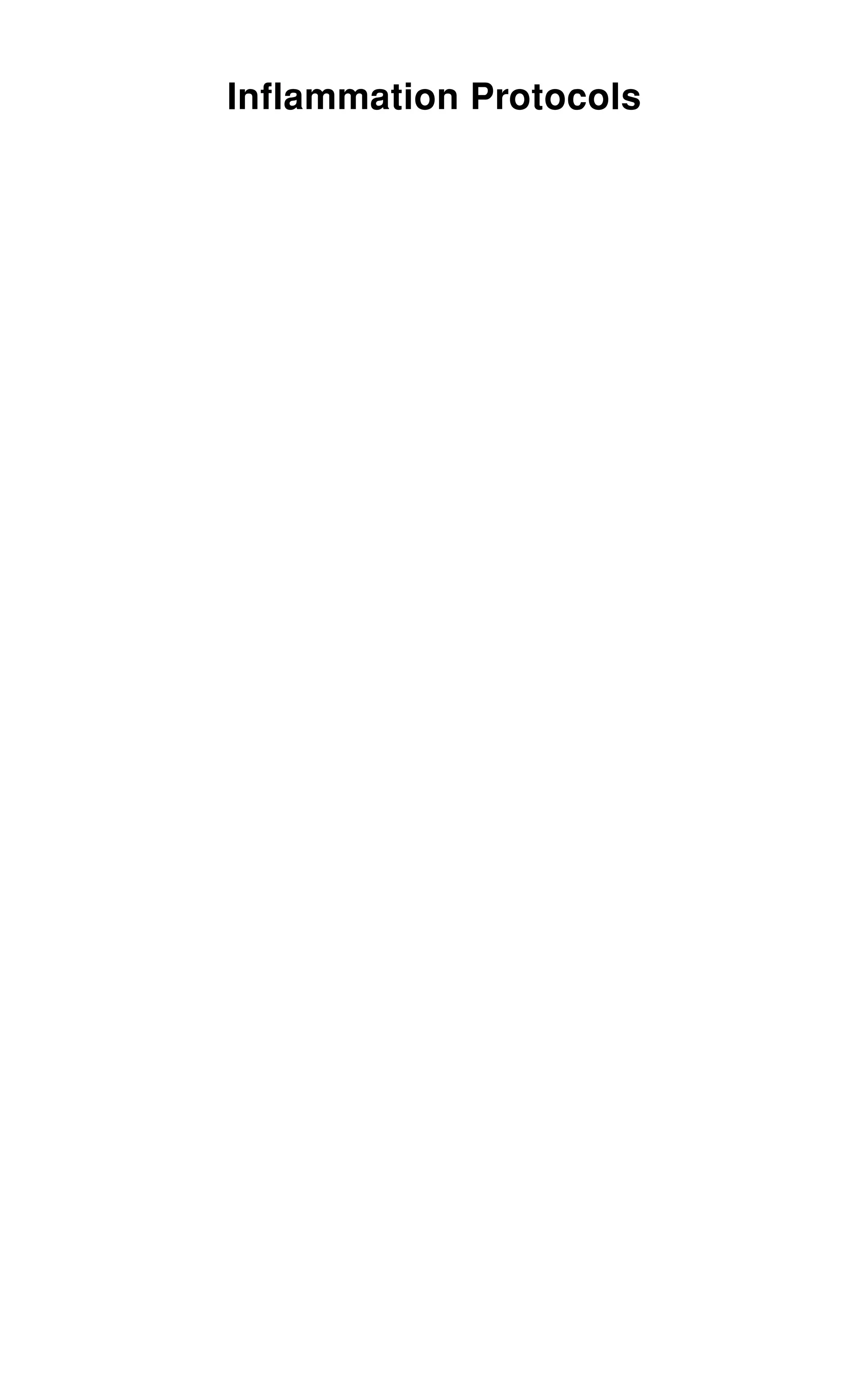 Inflammation Protocols
 