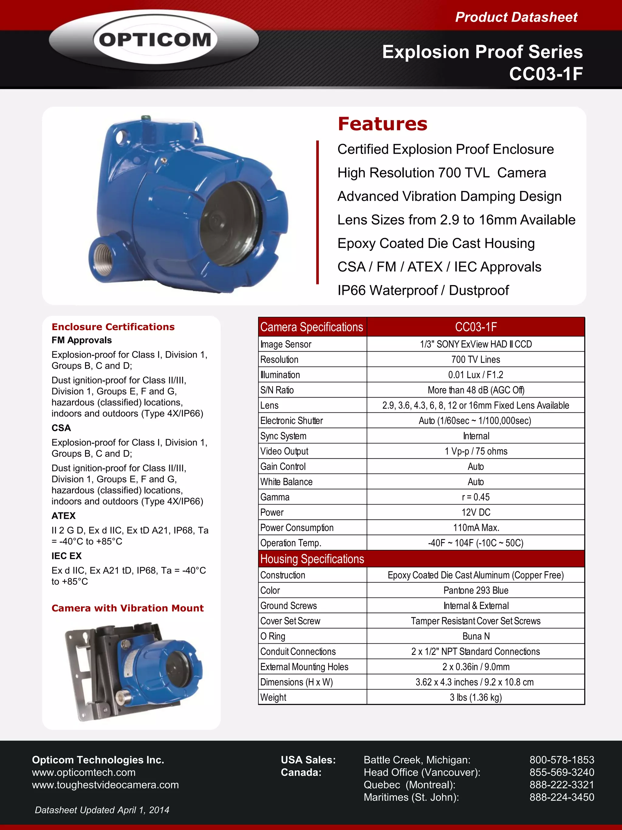 Industrial Catalog Spec Sheets PDF