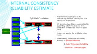 Internal Reliability Examples Reliability in selection measures | PPTX