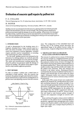Evaluation of concrete spall repairs by pullout test | PDF
