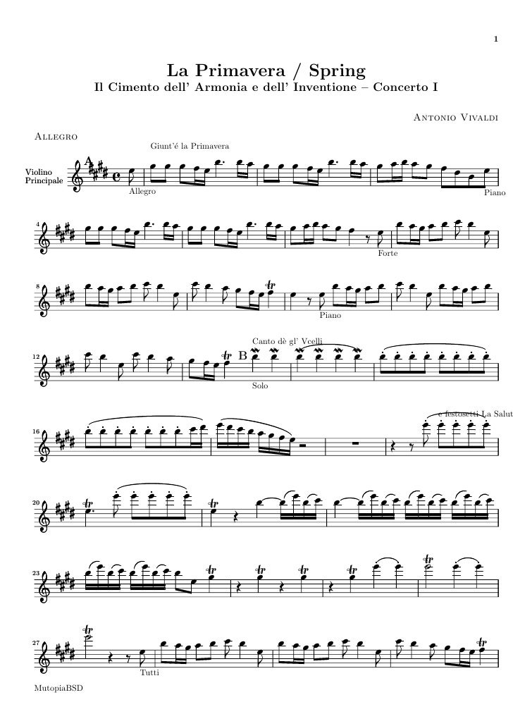 PRIMAVERA DI VIVALDI SCARICA
