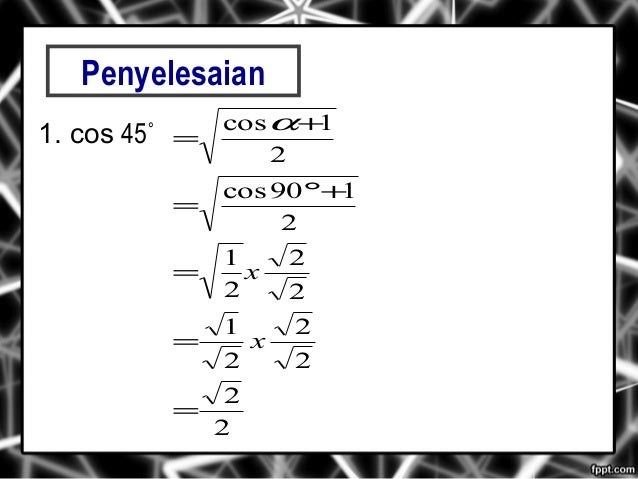 Rumus Sudut Ganda Untuk Cos A