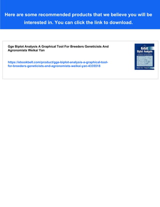 Gge Biplot Analysis A Graphical Tool For Breeders Geneticists And ...