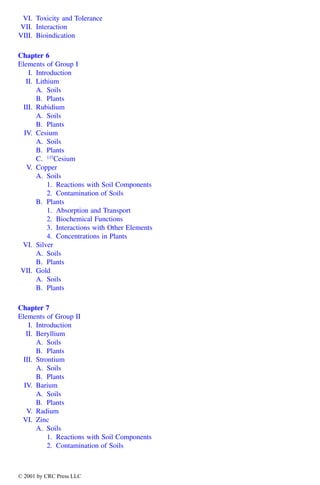Trace Elements In Soils And Plants 3rd Alina Kabatapendias Henryk ...