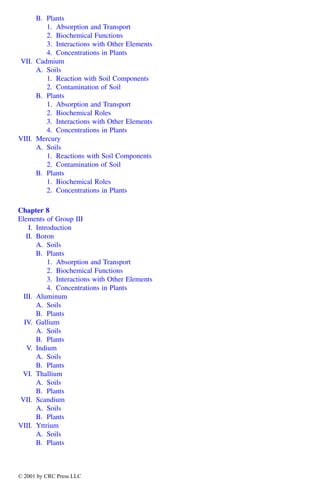 Trace Elements In Soils And Plants 3rd Alina Kabatapendias Henryk ...