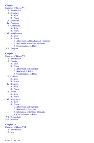 Trace Elements In Soils And Plants 3rd Alina Kabatapendias Henryk ...