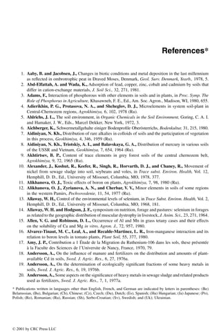Trace Elements In Soils And Plants 3rd Alina Kabatapendias Henryk ...