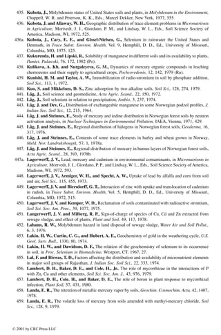 Trace Elements In Soils And Plants 3rd Alina Kabatapendias Henryk ...