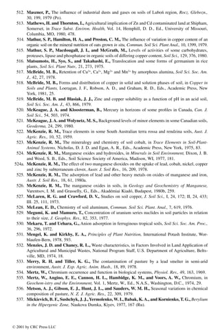 Trace Elements In Soils And Plants 3rd Alina Kabatapendias Henryk ...