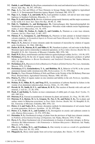 Trace Elements In Soils And Plants 3rd Alina Kabatapendias Henryk ...