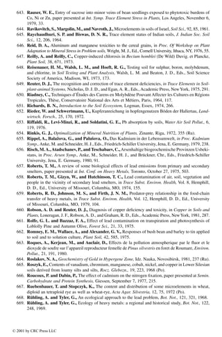 Trace Elements In Soils And Plants 3rd Alina Kabatapendias Henryk ...