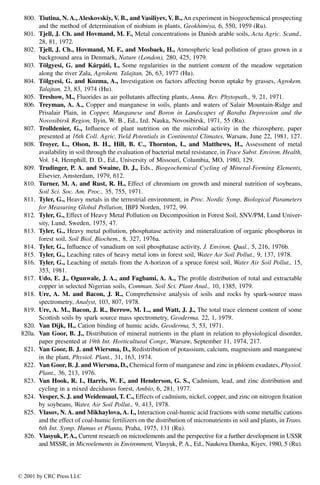Trace Elements In Soils And Plants 3rd Alina Kabatapendias Henryk ...