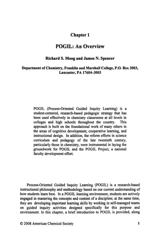 Process Oriented Guided Inquiry Learning Pogil Richard S Moog And James ...