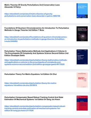 Perturbation Theories For The Thermodynamic Properties Of Fluids And ...