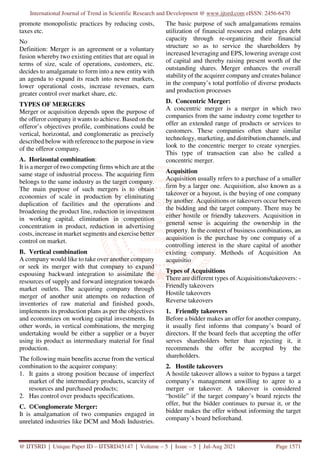 A Study on Mergers and Acquisitions of Indian Banking Sector | PDF