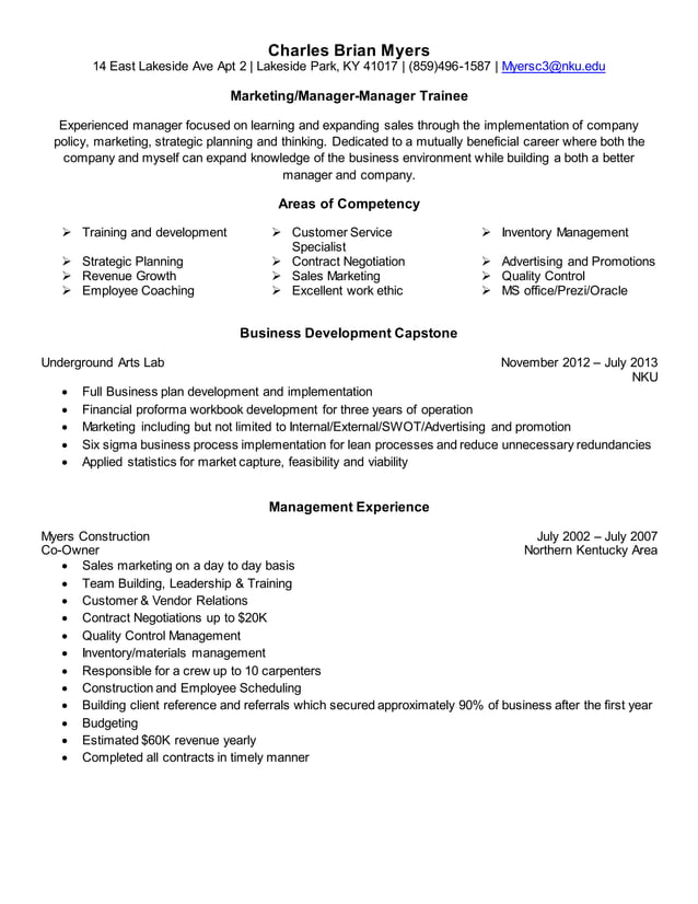 Charles Brian Myers Resume PDF - Charles Brian Myers Resume 1 638 