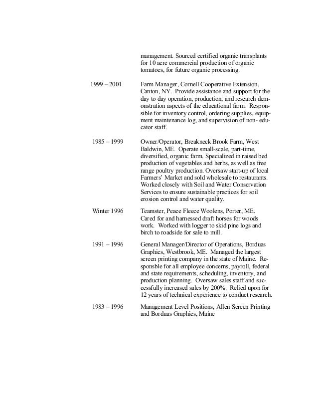 farmer resume