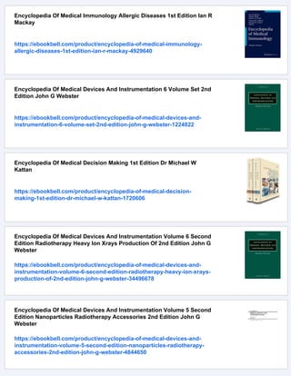 Encyclopedia Of Medical Genomics And Proteomics Jurgen Fuchs Maurizio ...